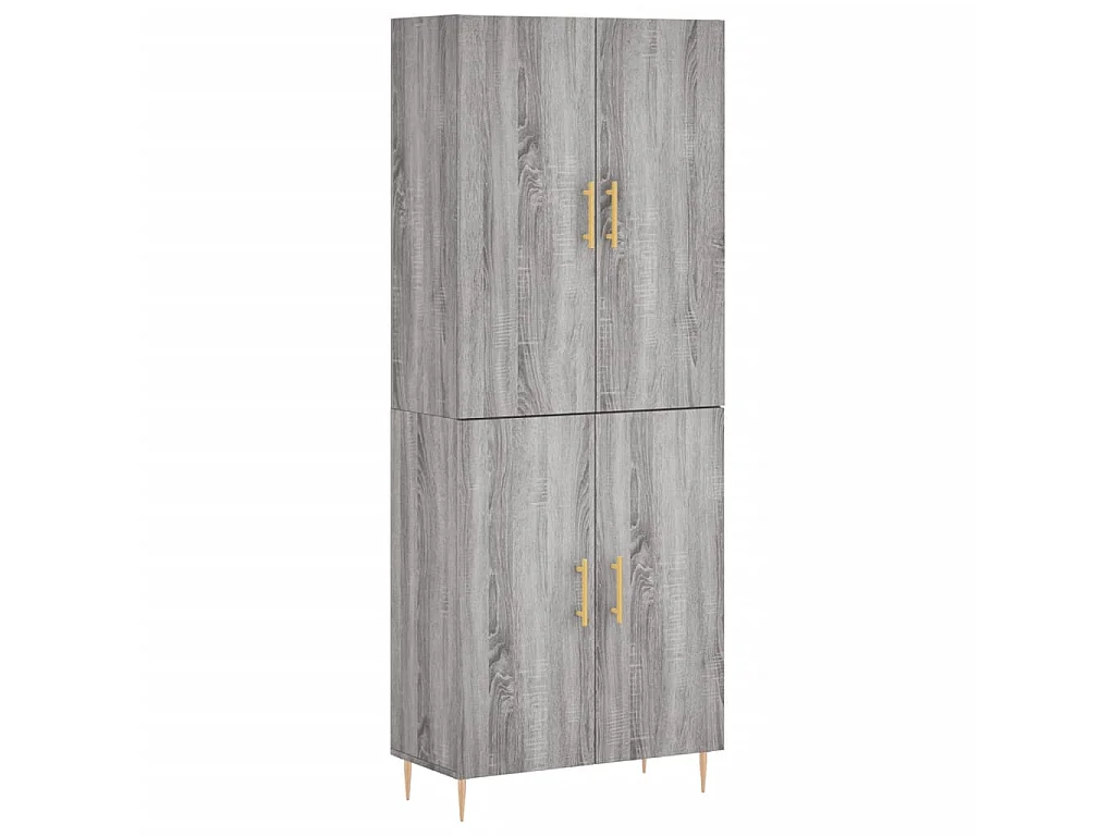 Aparador alto madera contrachapada gris sonoma 69,5x34x180 cm ES23088