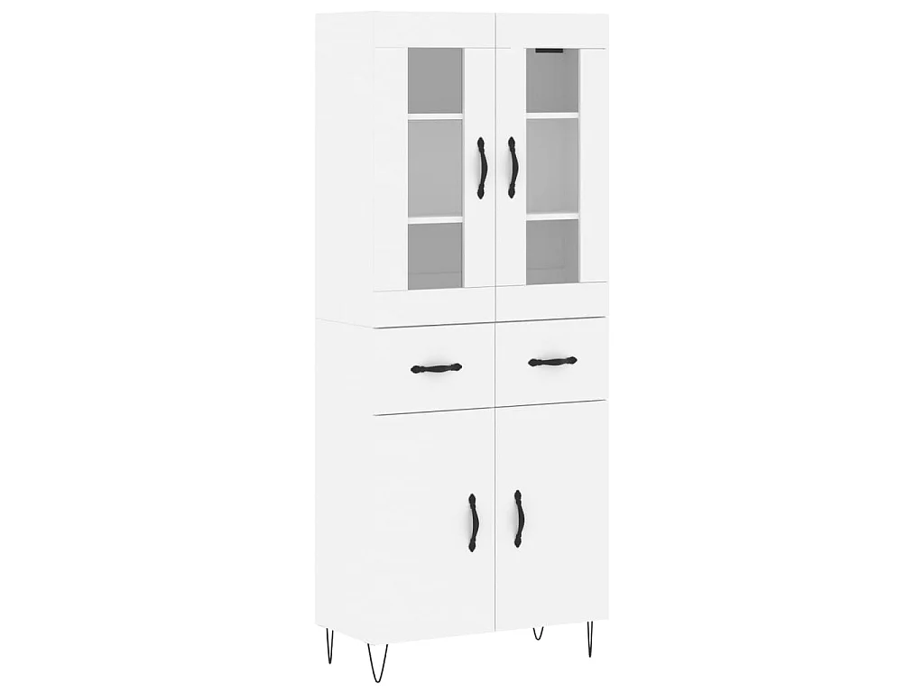 Highboard,Kommode Weiß 69,5x34x180 cm Holzwerkstoff -gkd365274