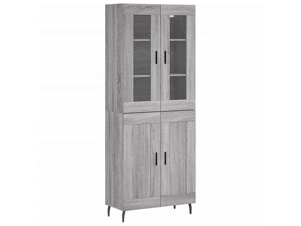 Buffet haut Sonoma gris 69,5x34x180 cm Bois d'ingénierie QWE81355