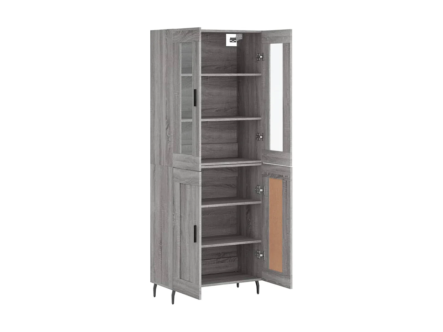 Buffet haut Sonoma gris 69,5x34x180 cm Bois d'ingénierie QWE81355