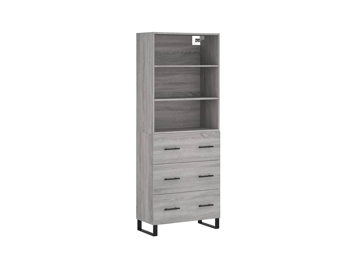 Buffet haut Sonoma gris 69,5x34x180 cm Bois d'ingénierie QWE16232