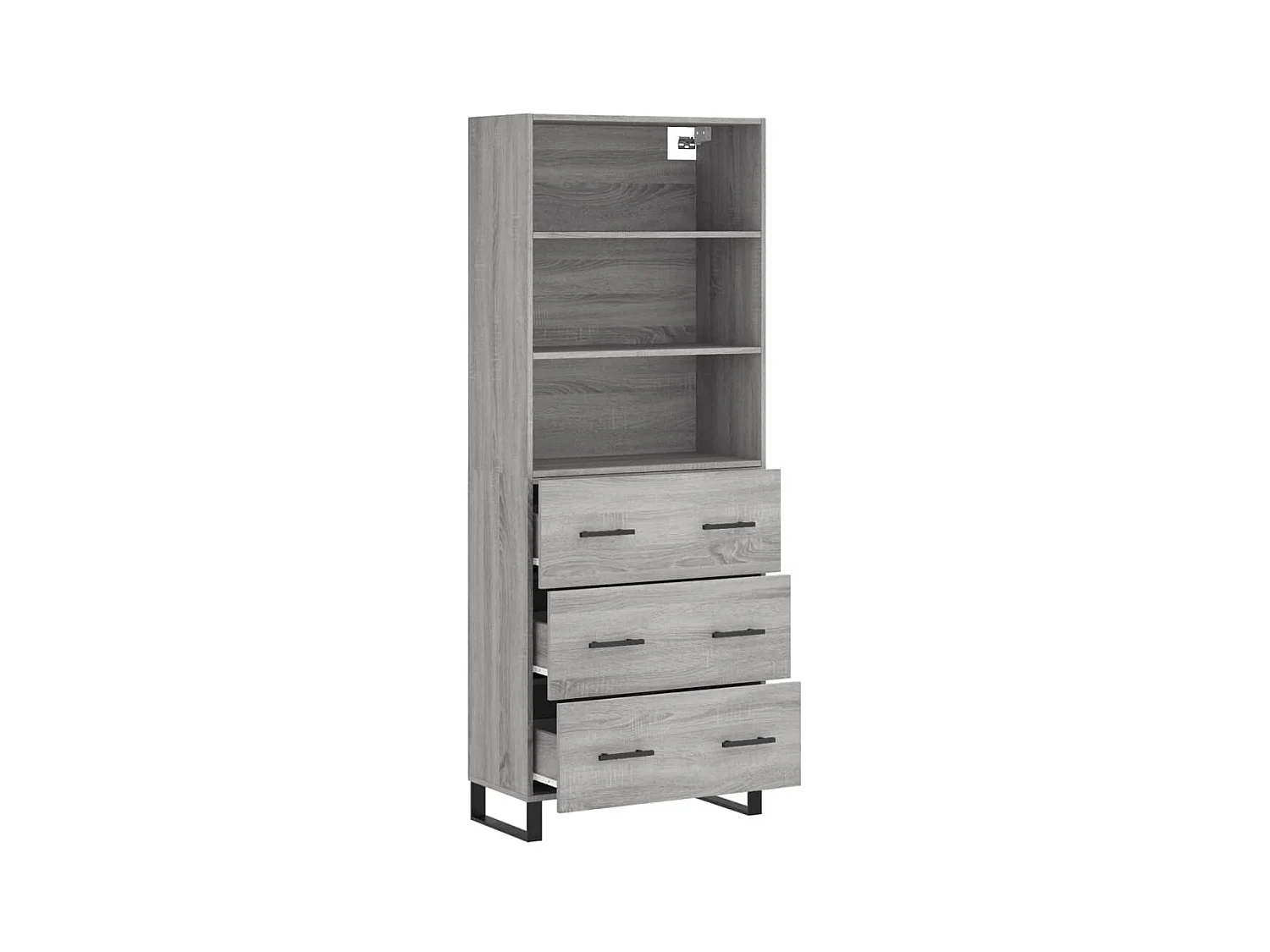 Buffet haut Sonoma gris 69,5x34x180 cm Bois d'ingénierie QWE16232