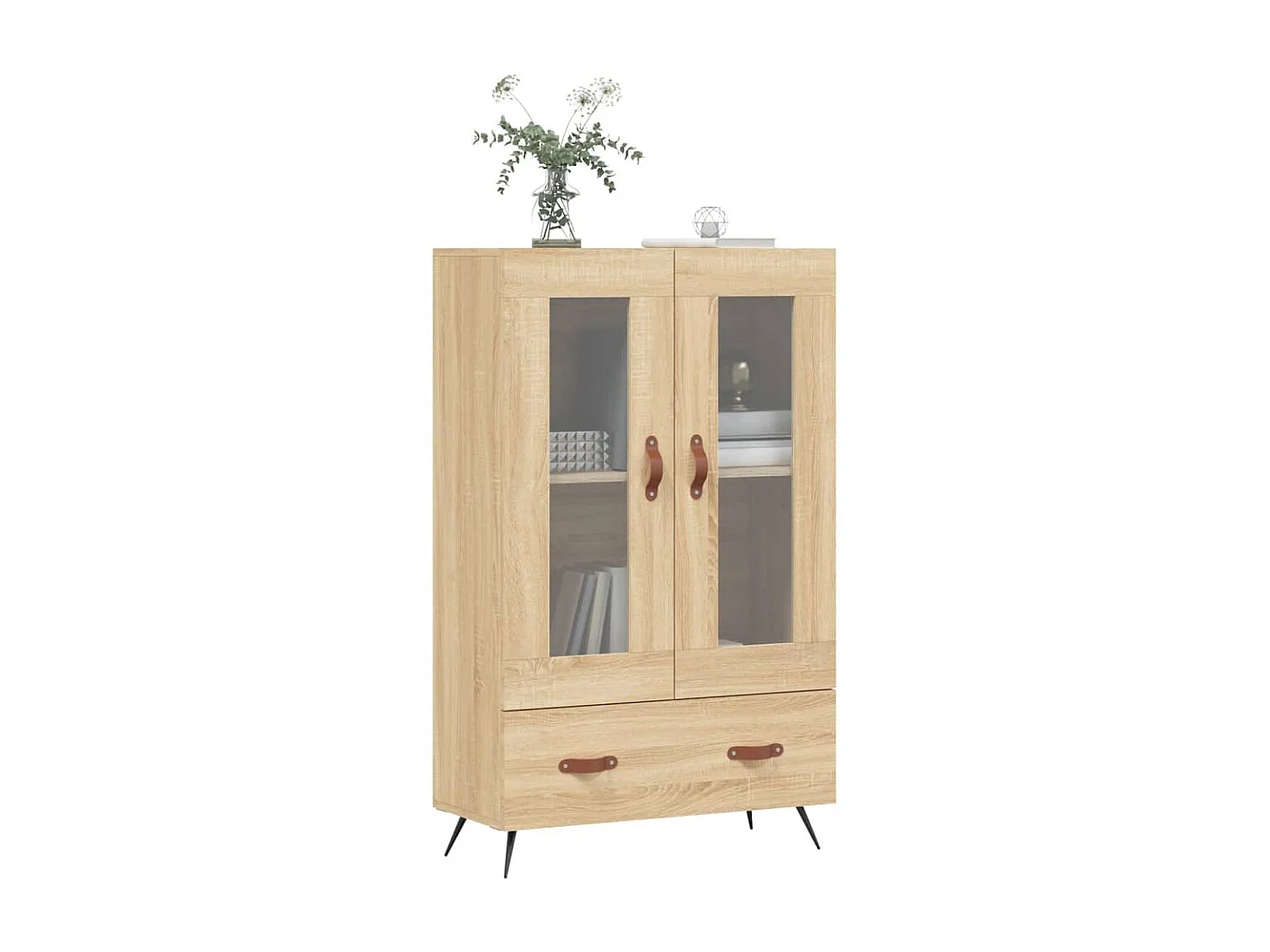 Buffet haut chêne sonoma 69,5x31x115 cm bois d'ingénierie QWE72534