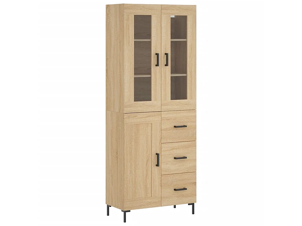 Highboard,Kommode Sonoma-Eiche 69,5x34x180 cm Holzwerkstoff -gkd525548