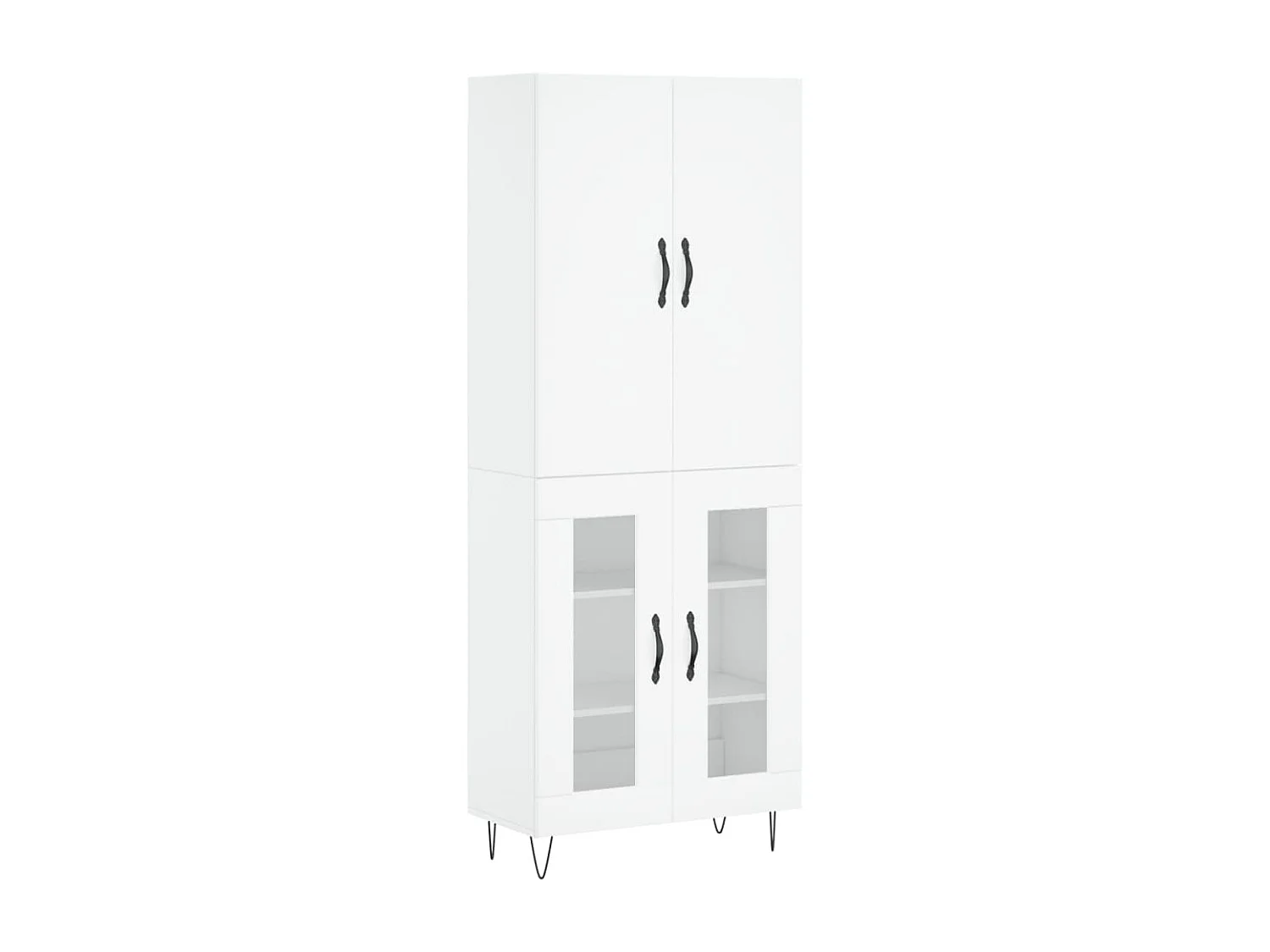 Buffet haut Blanc 69,5x34x180 cm Bois d'ingénierie QWE24821