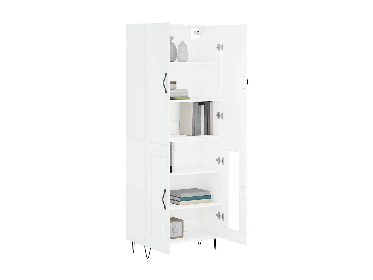 Buffet haut Blanc 69,5x34x180 cm Bois d'ingénierie QWE24821