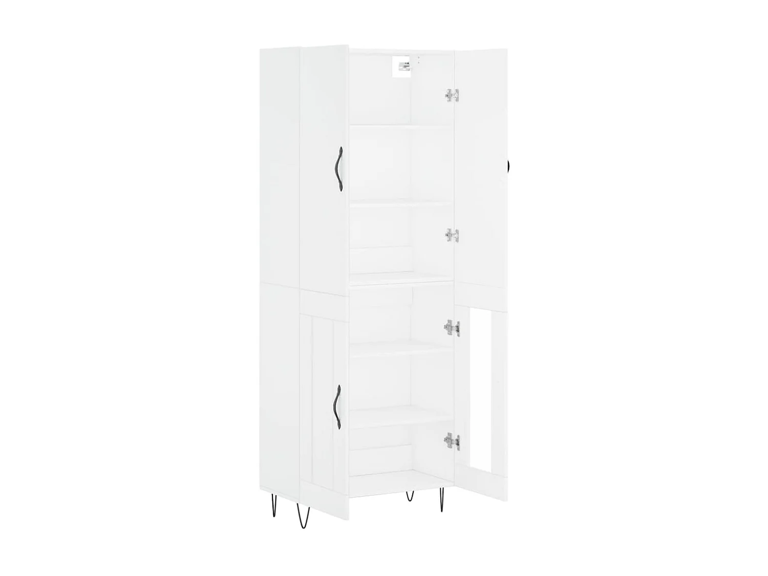 Buffet haut Blanc 69,5x34x180 cm Bois d'ingénierie QWE24821