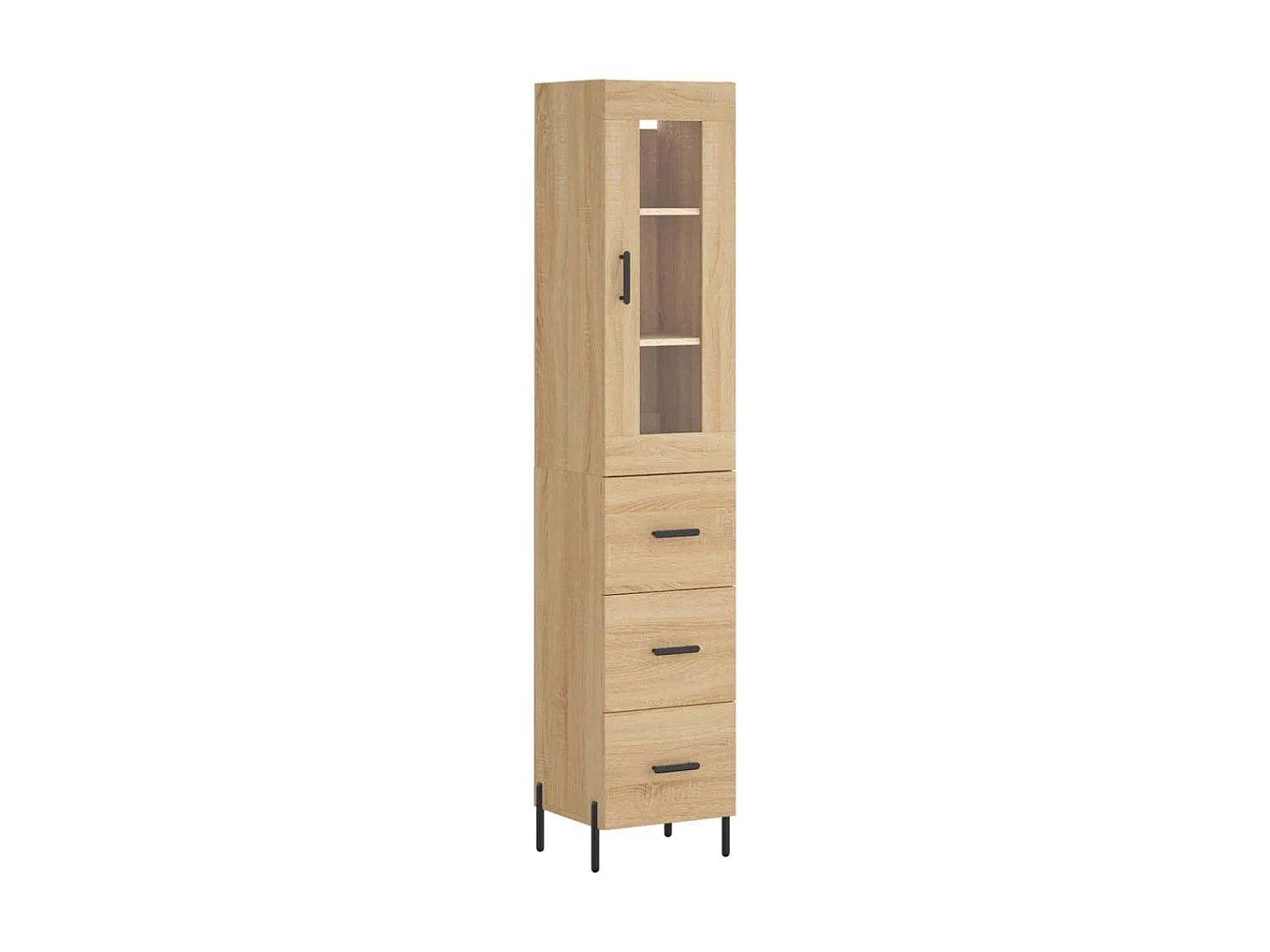Hoge kast 34,5x34x180 cm bewerkt hout sonoma eikenkleurig NL78908