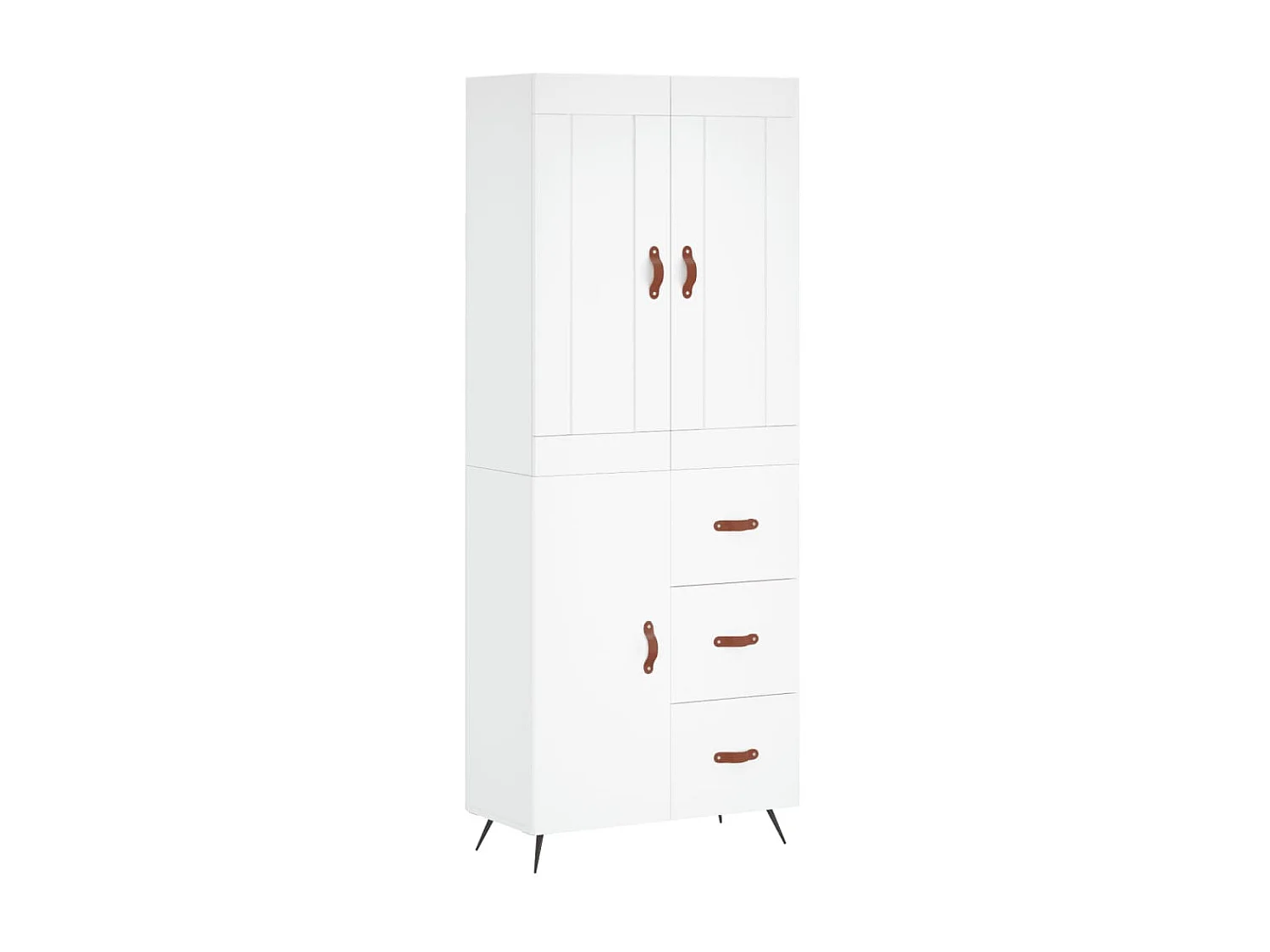 Aparador alto madera contrachapada blanco 69,5x34x180 cm ES80404