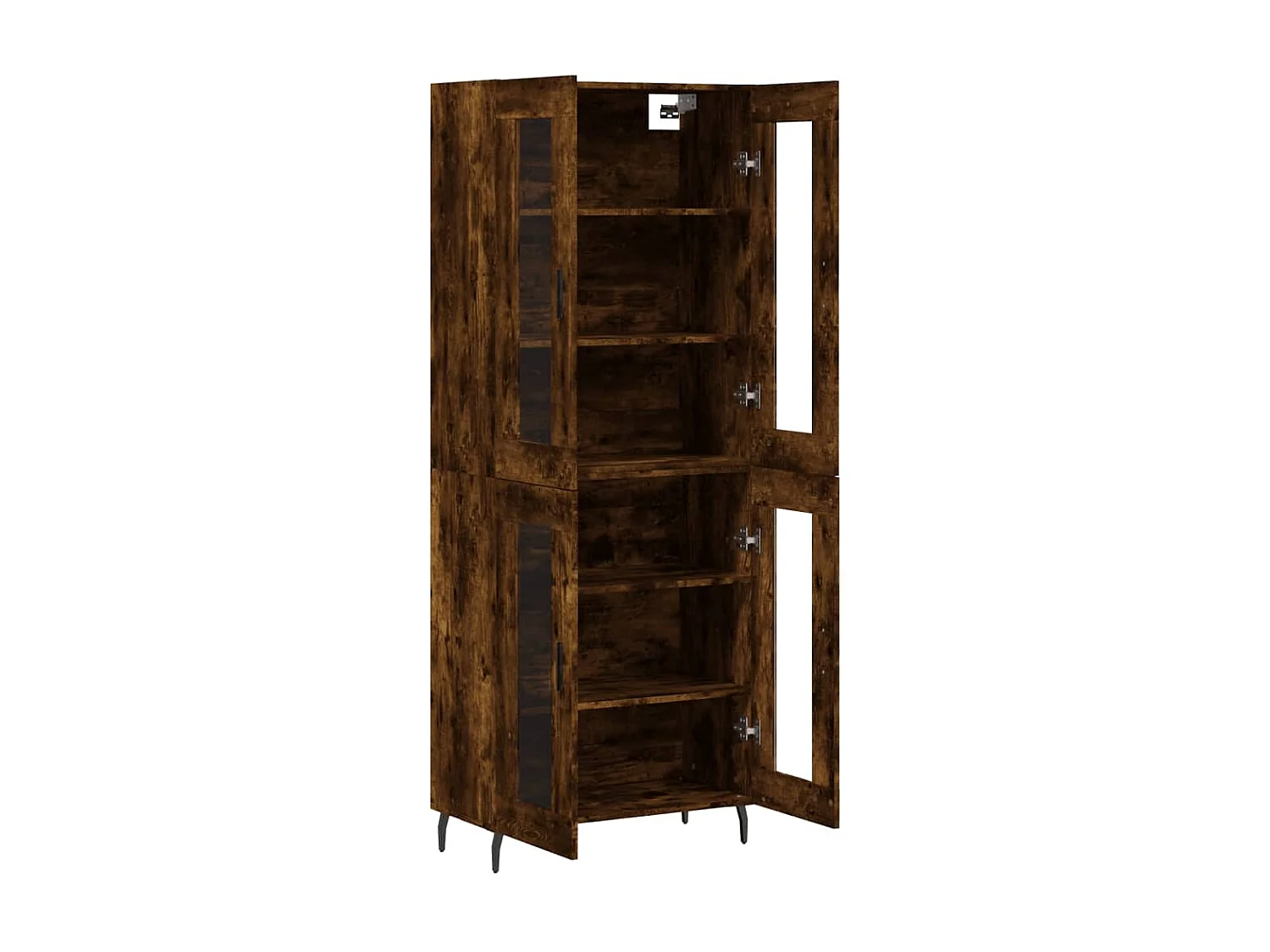 Hoge kast 69,5x34x180 cm bewerkt hout gerookt eikenkleurig NL64682