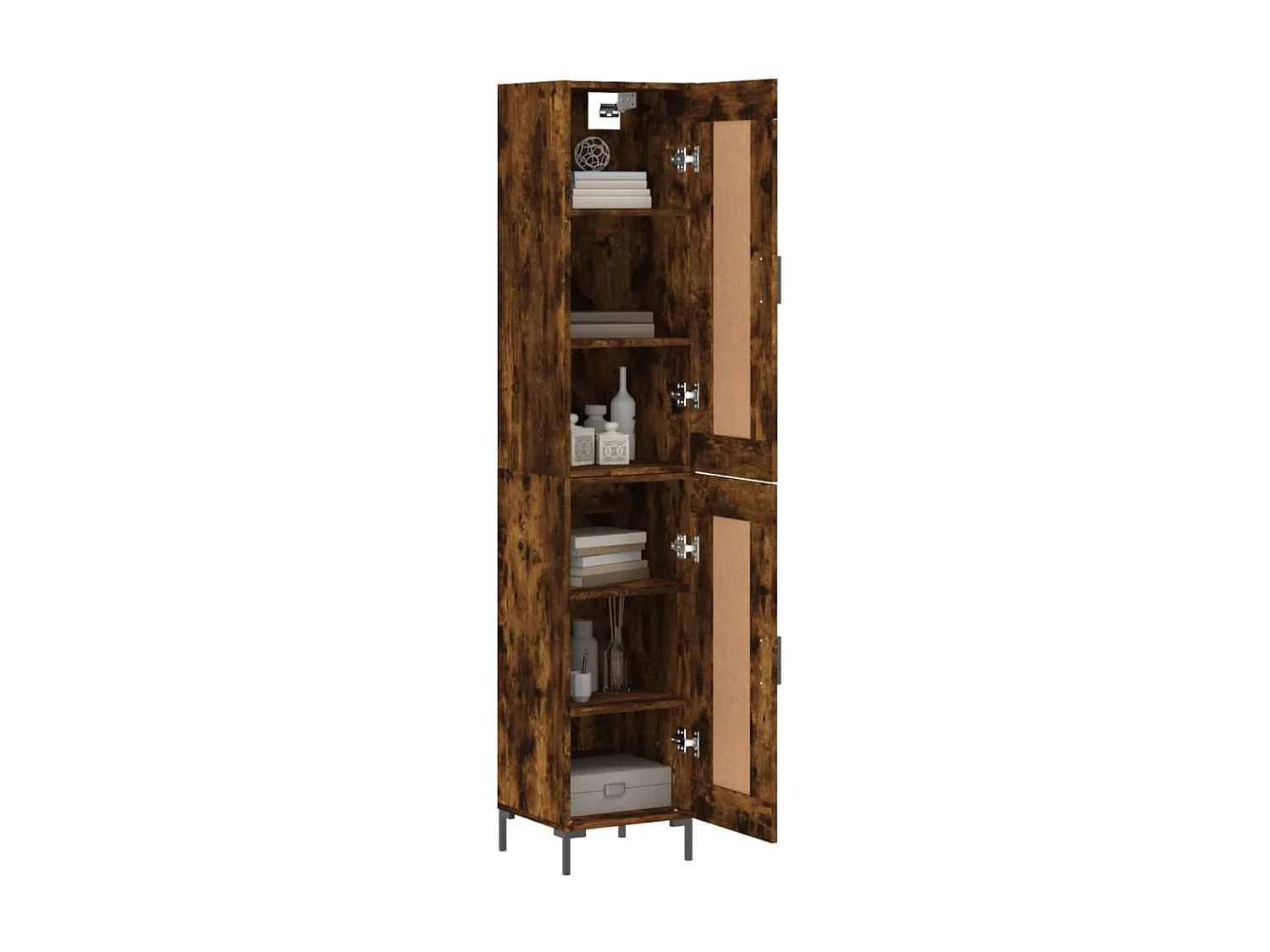 Buffet haut Chêne fumé 34,5x34x180 cm Bois d'ingénierie QWE67266