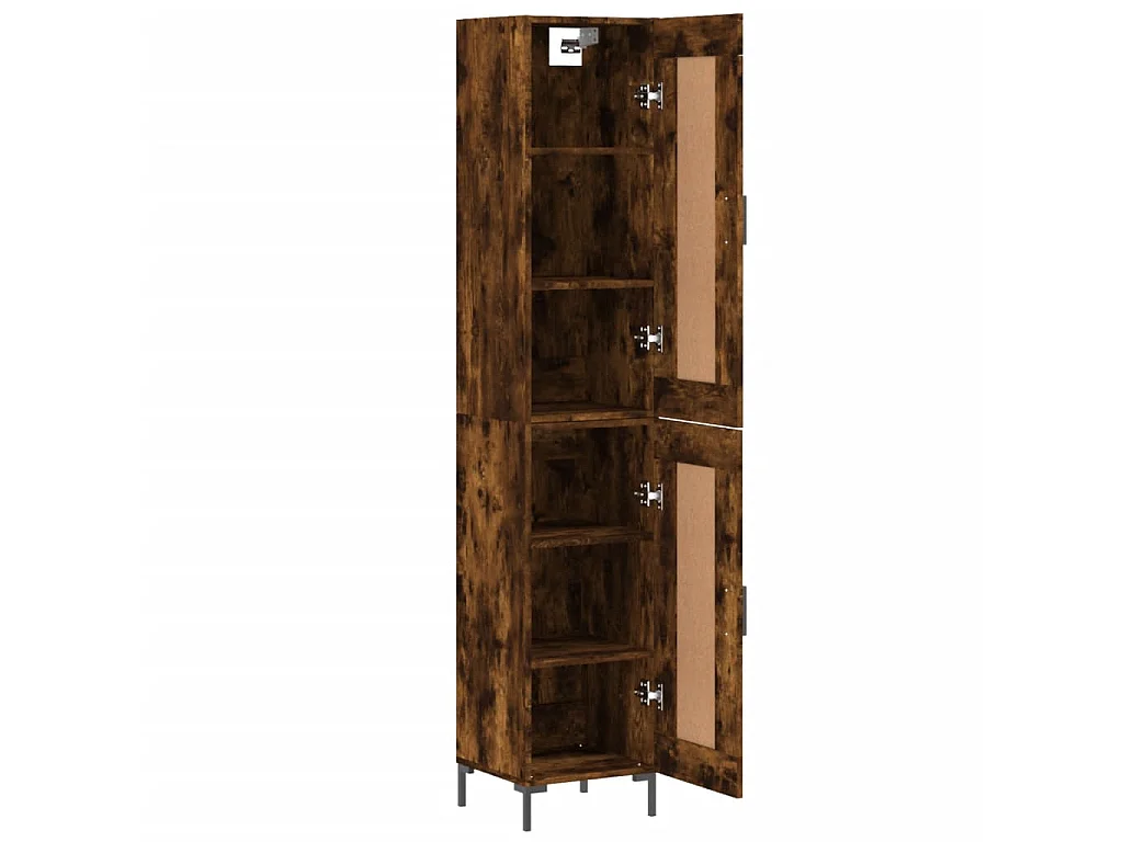 Buffet haut Chêne fumé 34,5x34x180 cm Bois d'ingénierie QWE67266