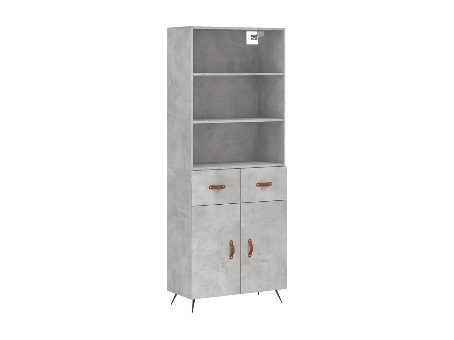 Buffet haut Gris béton 69,5x34x180 cm Bois d'ingénierie QWE68643