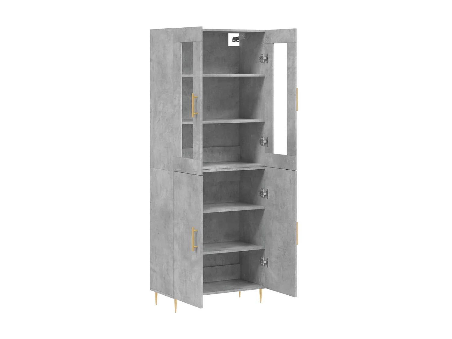 Buffet haut Gris béton 69,5x34x180 cm Bois d'ingénierie QWE15430