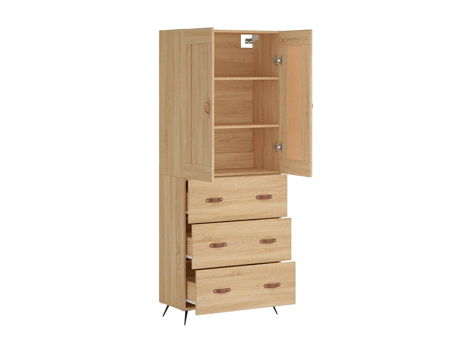 Buffet haut Chêne sonoma 69,5x34x180 cm Bois d'ingénierie QWE63581