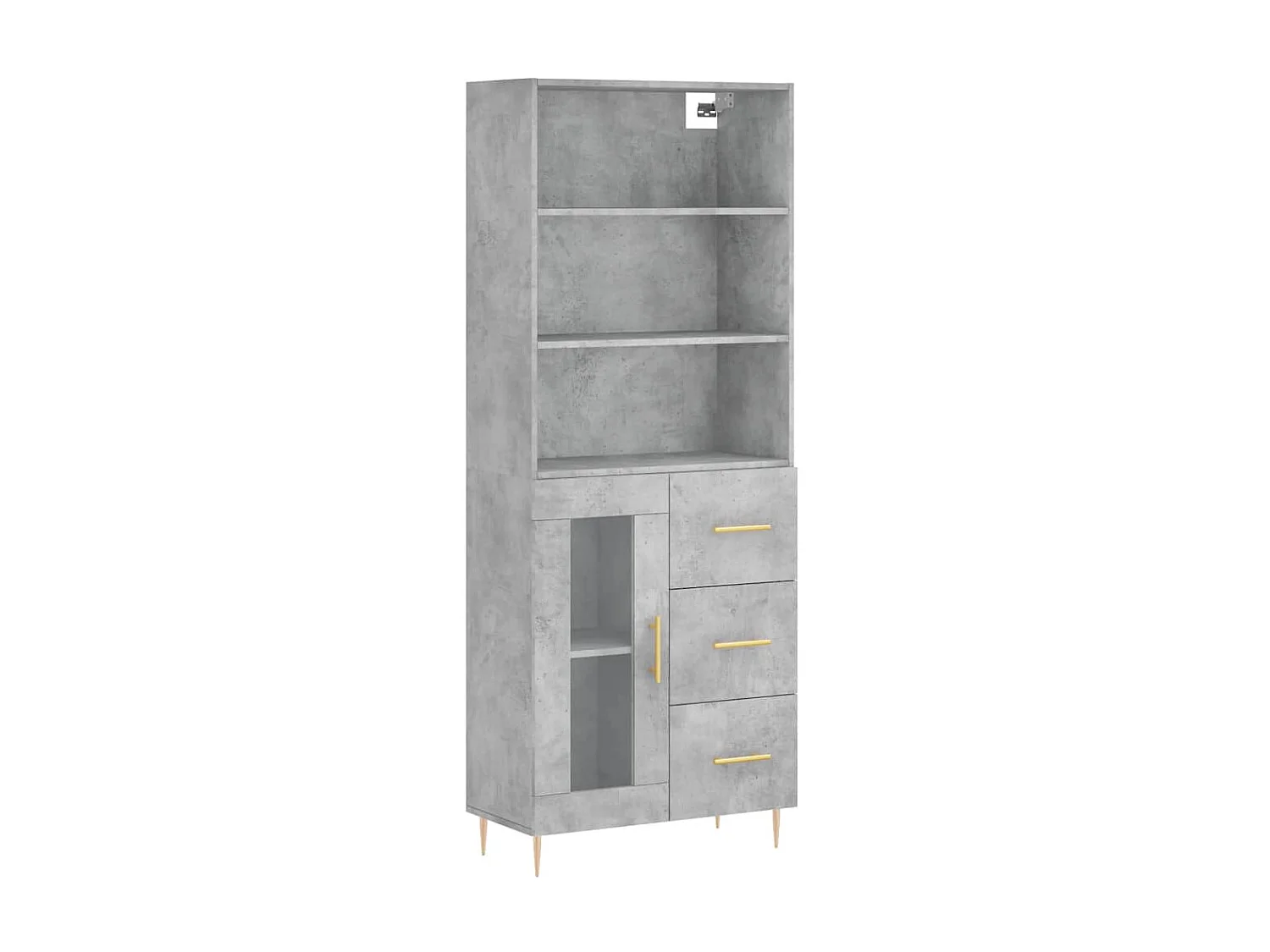 Highboard,Kommode Betongrau 69,5x34x180 cm Holzwerkstoff -gkd245027