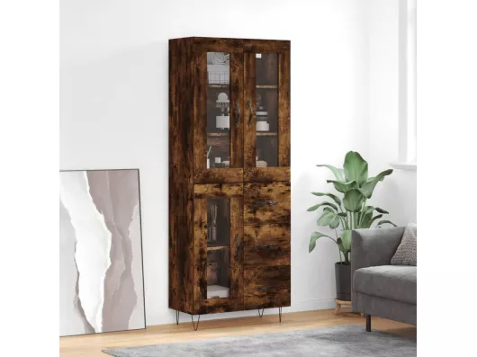 Kauf Unique Highboard,Kommode Räuchereiche 69,5x34x180 cm Holzwerkstoff -gkd894876