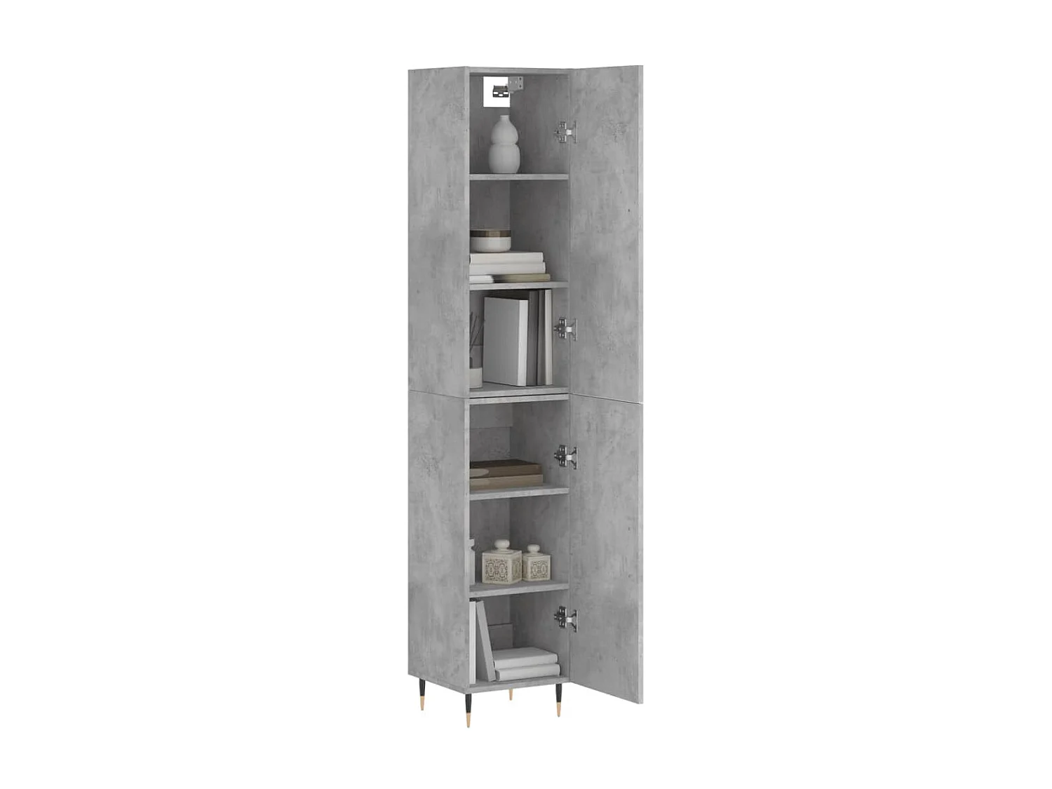 Aparador de madera contrachapada gris hormigón 34,5x34x180 cm ES98569