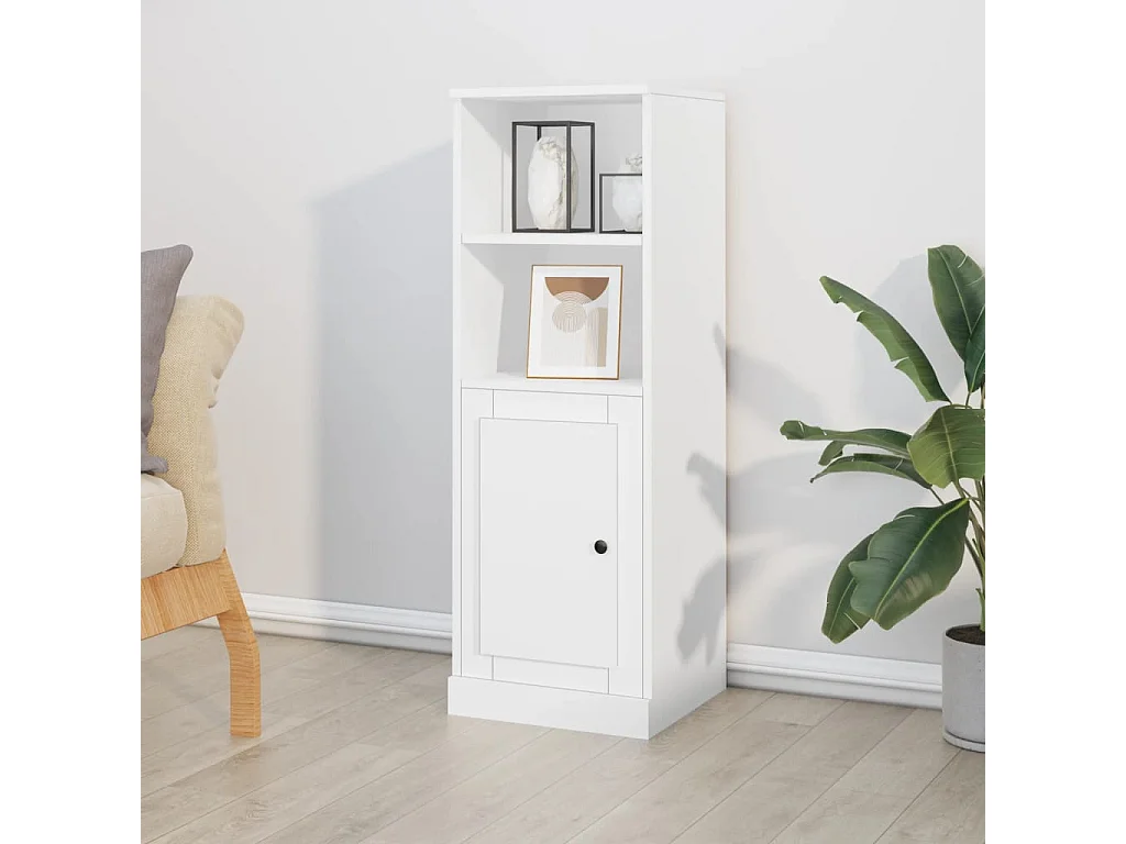 Buffet haut blanc 36x35,5x103,5 cm bois d'ingénierie EGER93283