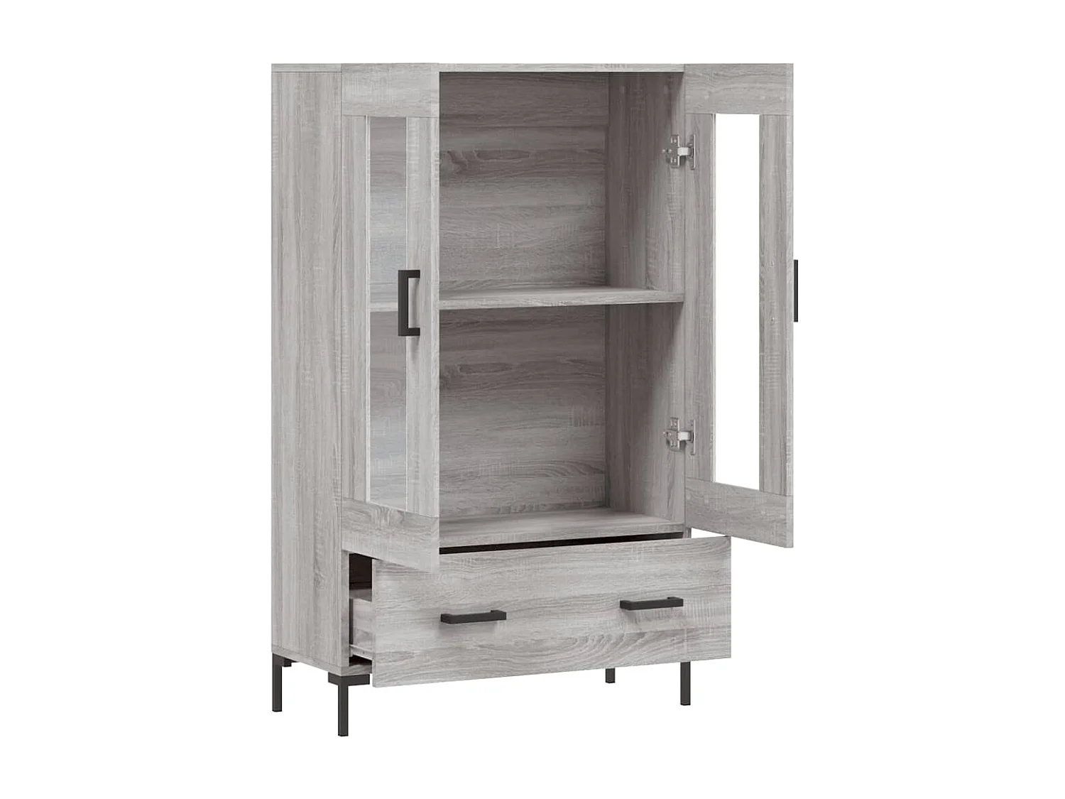 Buffet haut sonoma gris 69,5x31x115 cm bois d'ingénierie QWE61383