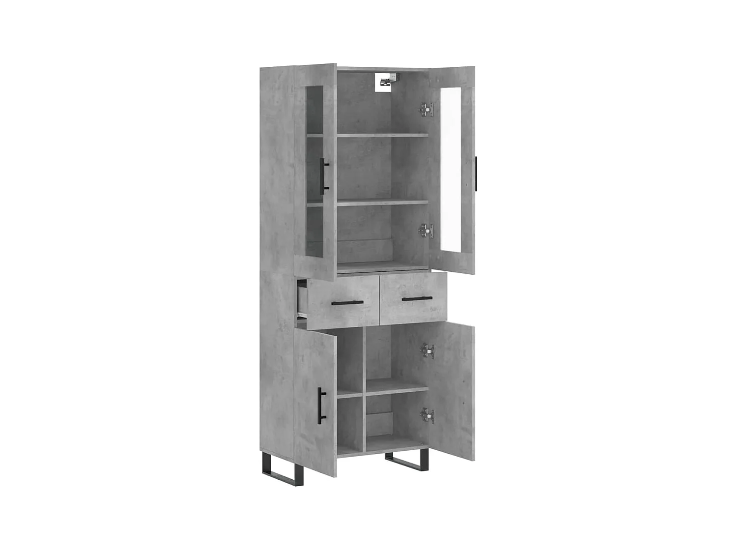 Highboard,Kommode Betongrau 69,5x34x180 cm Holzwerkstoff -gkd657515