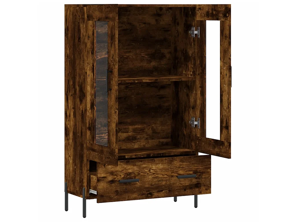 Aparador alto madera de ingeniería roble ahumado 69,5x31x115 cm ES46207