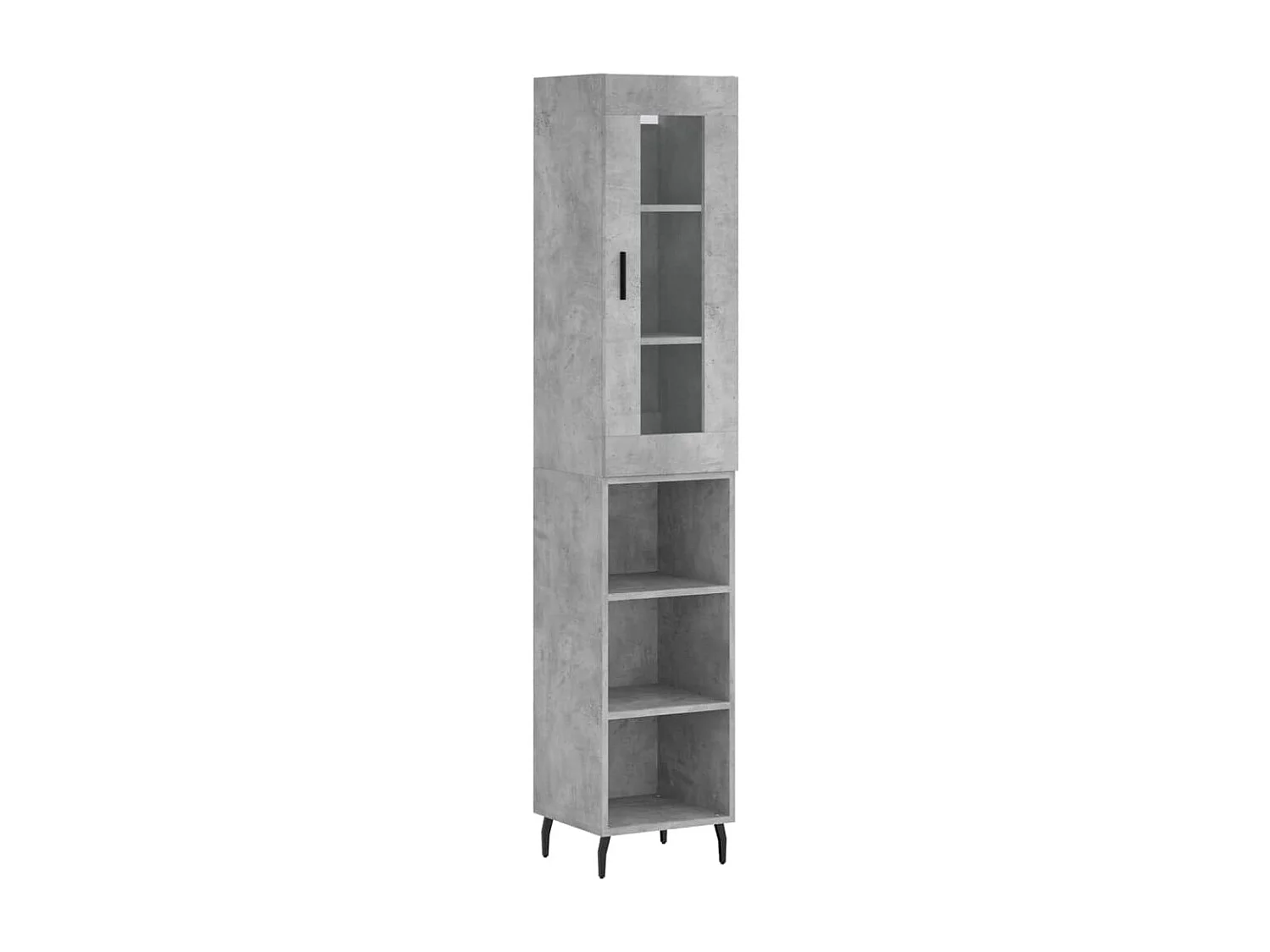Buffet haut Gris béton 34,5x34x180 cm Bois d'ingénierie QWE80394