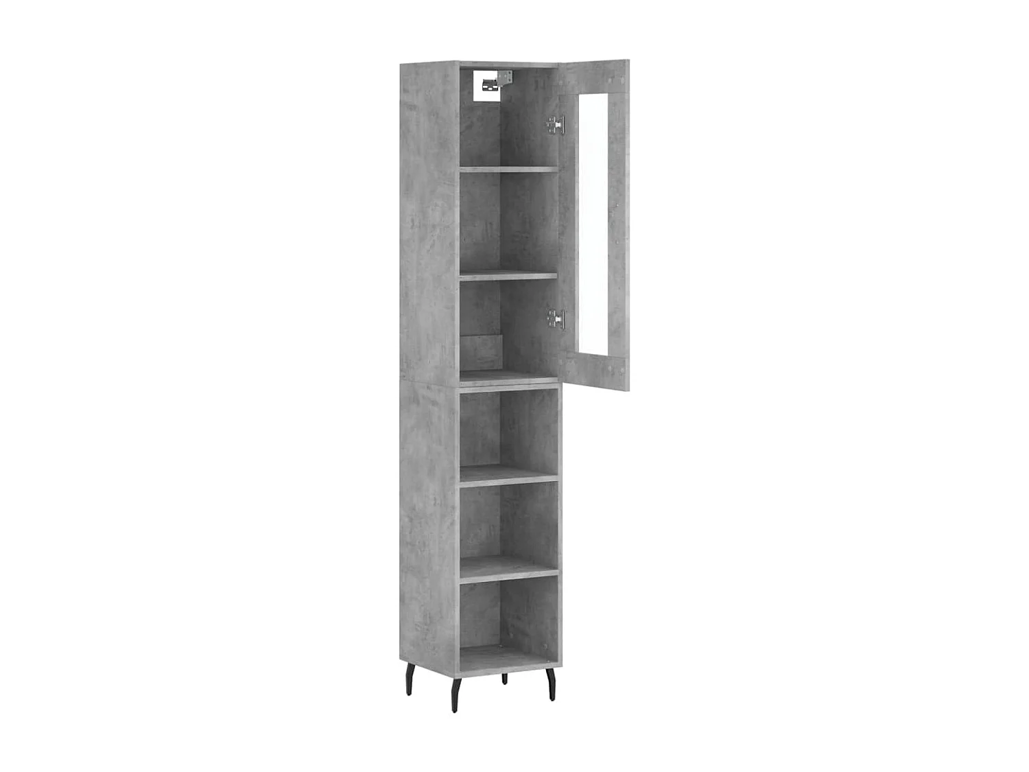Buffet haut Gris béton 34,5x34x180 cm Bois d'ingénierie QWE80394