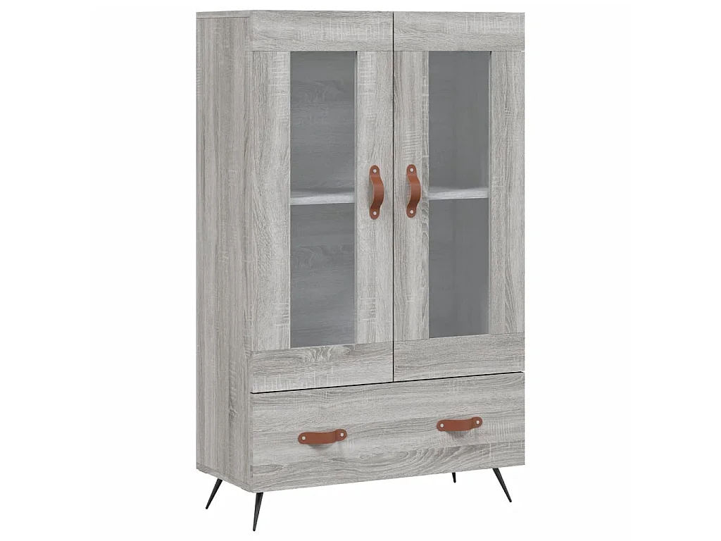 Buffet haut sonoma gris 69,5x31x115 cm bois d'ingénierie QWE13651