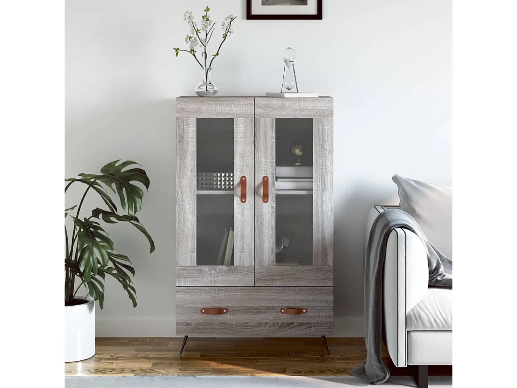 Highboard,Kommode Grau Sonoma 69,5x31x115 cm Holzwerkstoff -gkd427477