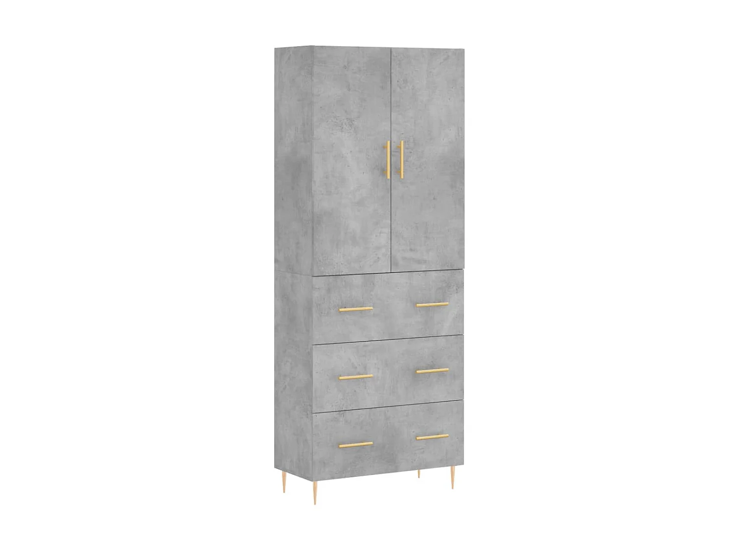 Buffet haut Gris béton 69,5x34x180 cm Bois d'ingénierie QWE55411