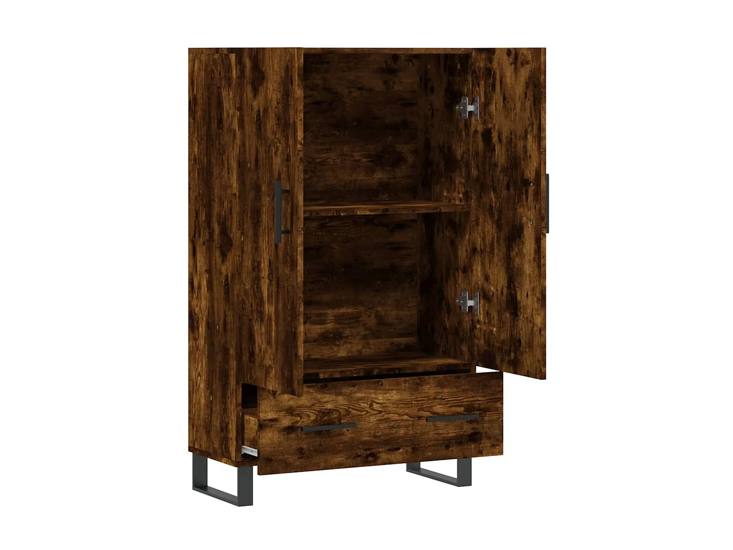 Buffet haut chêne fumé 69,5x31x115 cm bois d'ingénierie QWE48230