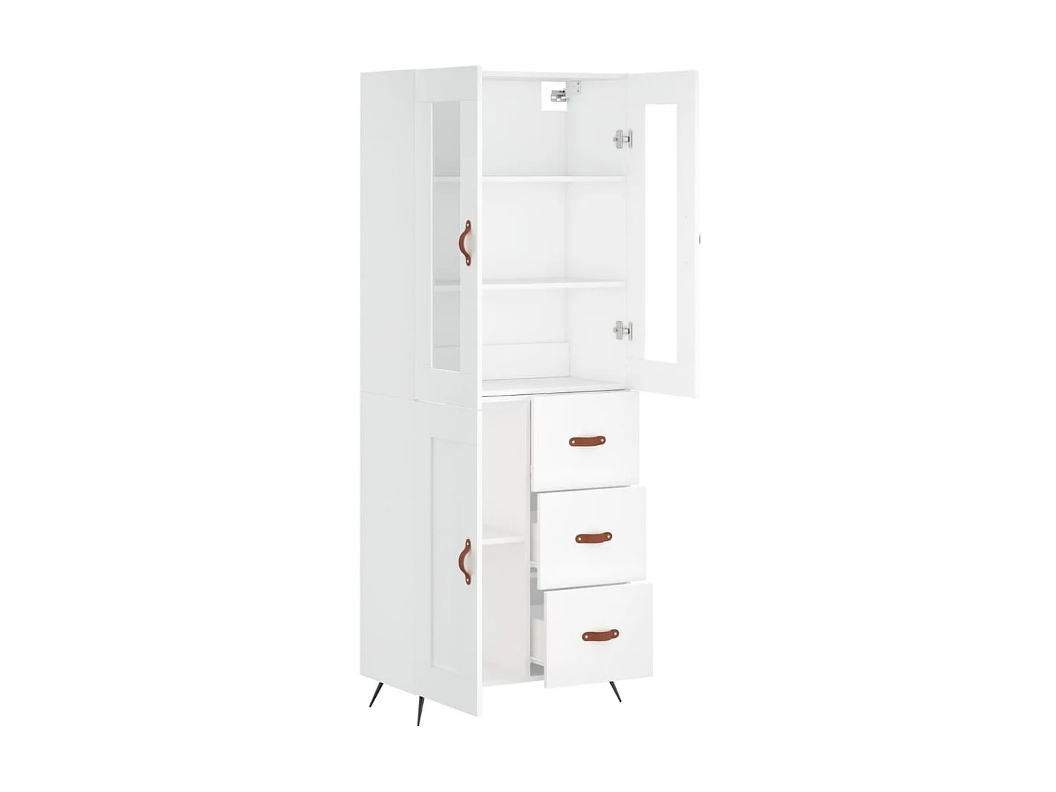 Highboard,Kommode Weiß 69,5x34x180 cm Holzwerkstoff -gkd236552