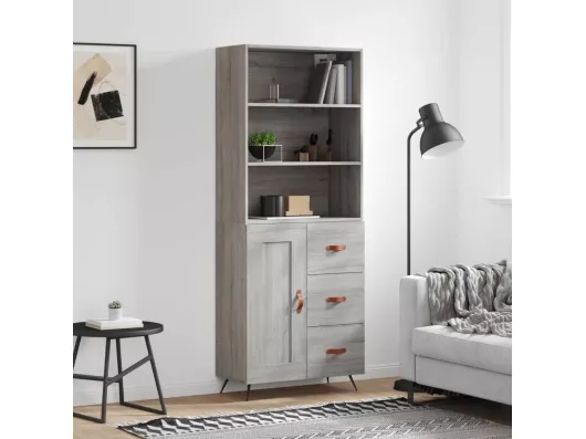 Kauf Unique Highboard,Kommode Grau Sonoma 69,5x34x180 cm Holzwerkstoff -gkd45775