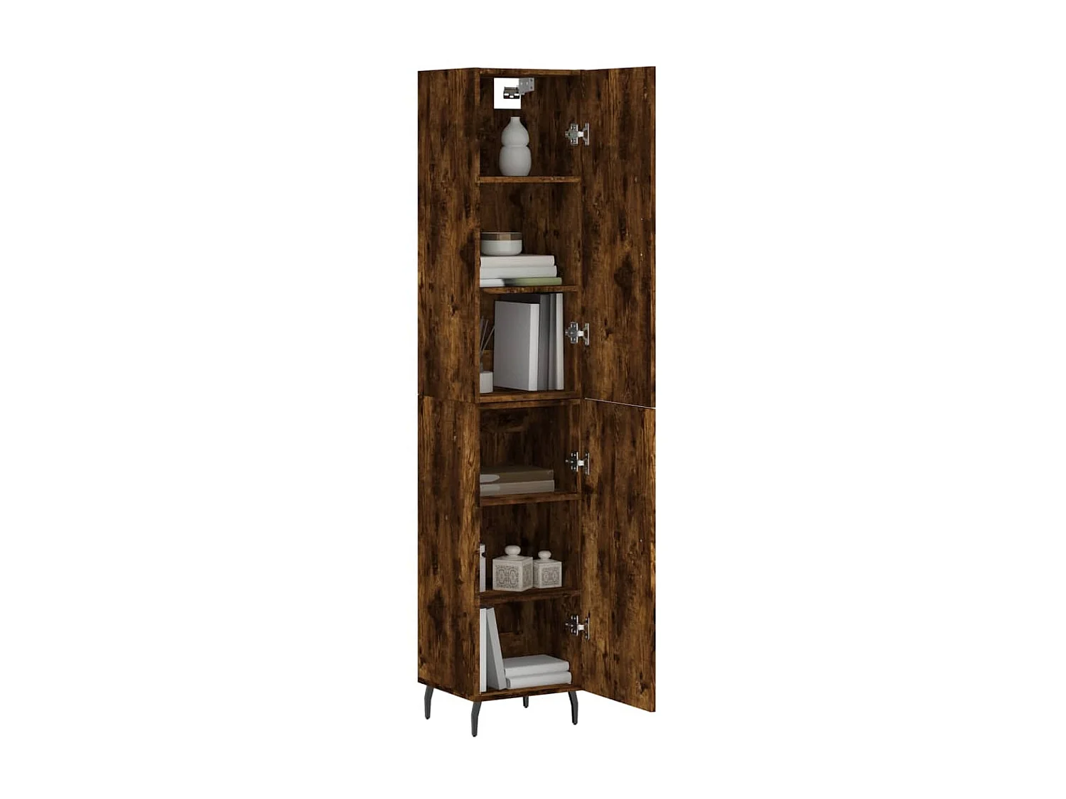 Highboard,Kommode Räuchereiche 34,5x34x180 cm Holzwerkstoff -gkd356811
