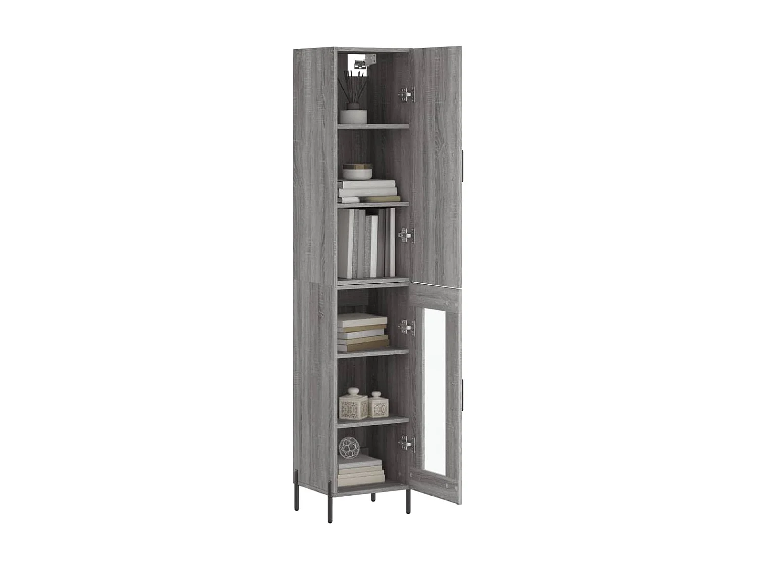 Highboard,Kommode Grau Sonoma 34,5x34x180 cm Holzwerkstoff -gkd887090