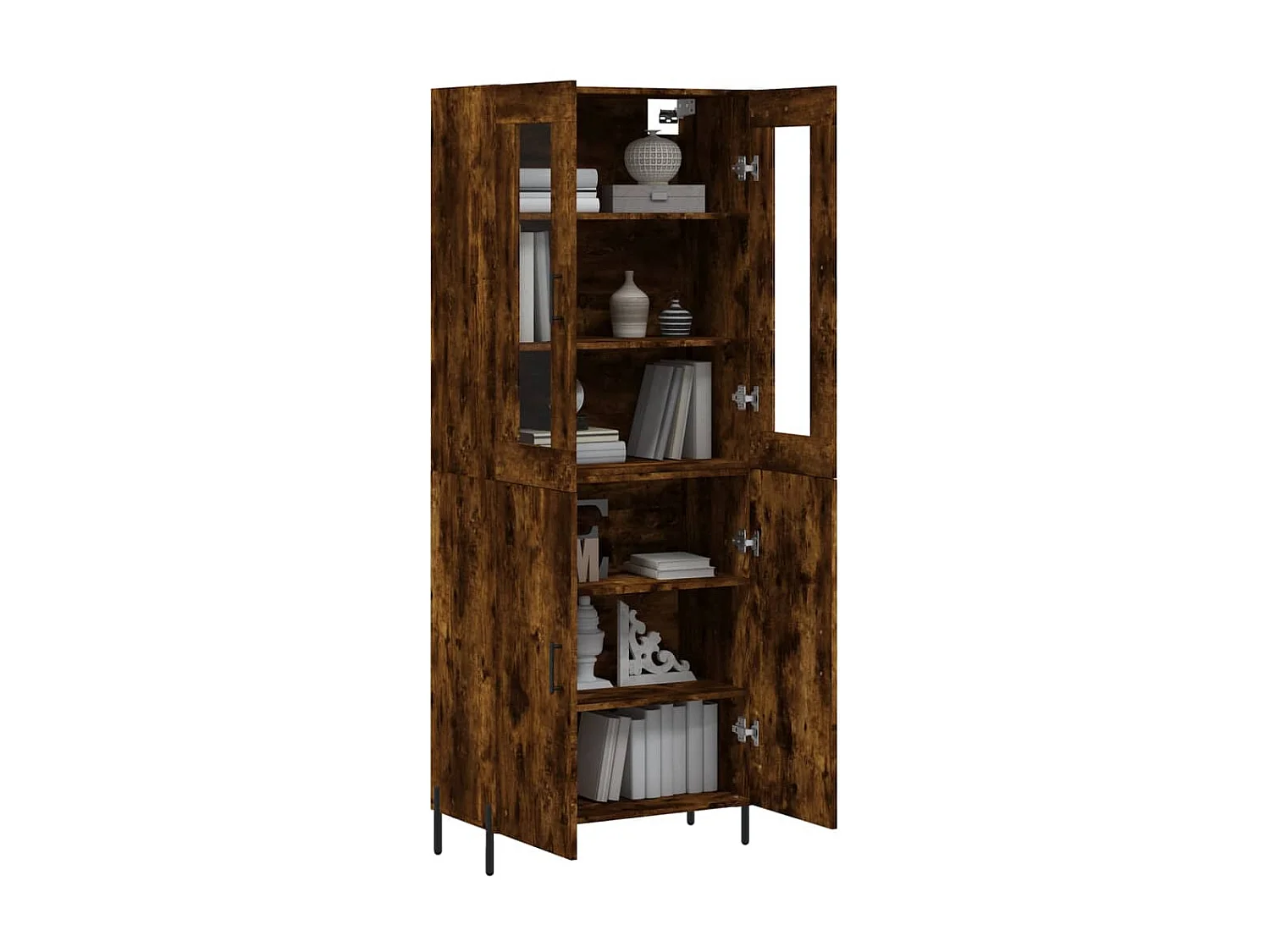Buffet haut Chêne fumé 69,5x34x180 cm Bois d'ingénierie QWE33590