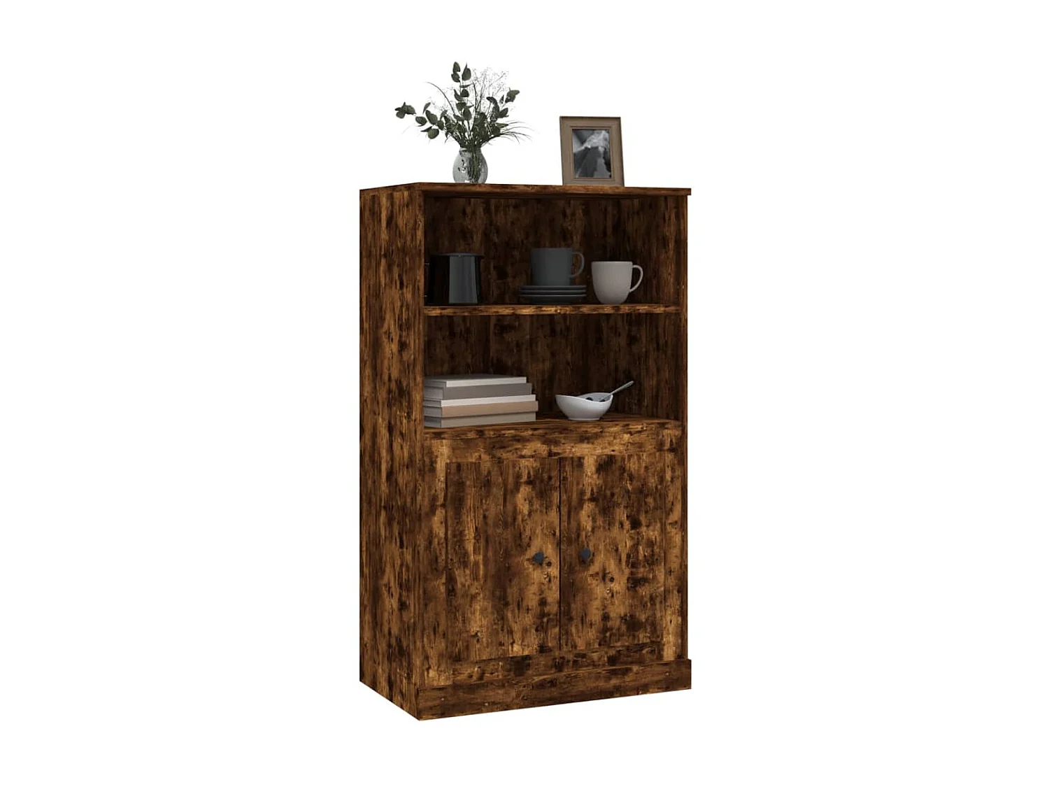 Highboard,Kommode Räuchereiche 60x35,5x103,5 cm Holzwerkstoff -gkd567005