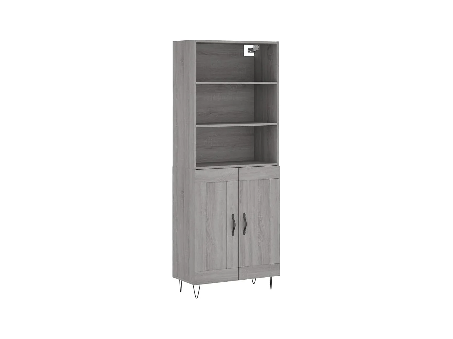 Buffet haut Sonoma gris 69,5x34x180 cm Bois d'ingénierie QWE66490
