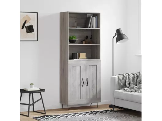 Kauf Unique Highboard,Kommode Grau Sonoma 69,5x34x180 cm Holzwerkstoff -gkd349907