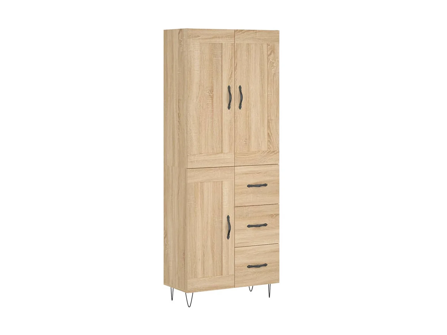 Buffet haut Chêne sonoma 69,5x34x180 cm Bois d'ingénierie QWE23490