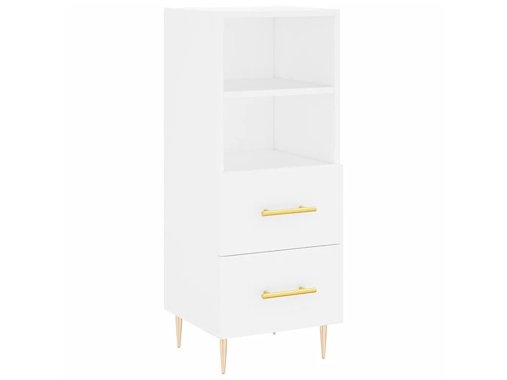 Aparador alto madera contrachapada blanco 34,5x34x180 cm ES76879