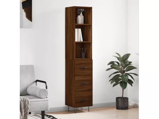 Kauf Unique Highboard,Kommode Braun Eichen-Optik 34,5x34x180 cm Holzwerkstoff -gkd177604