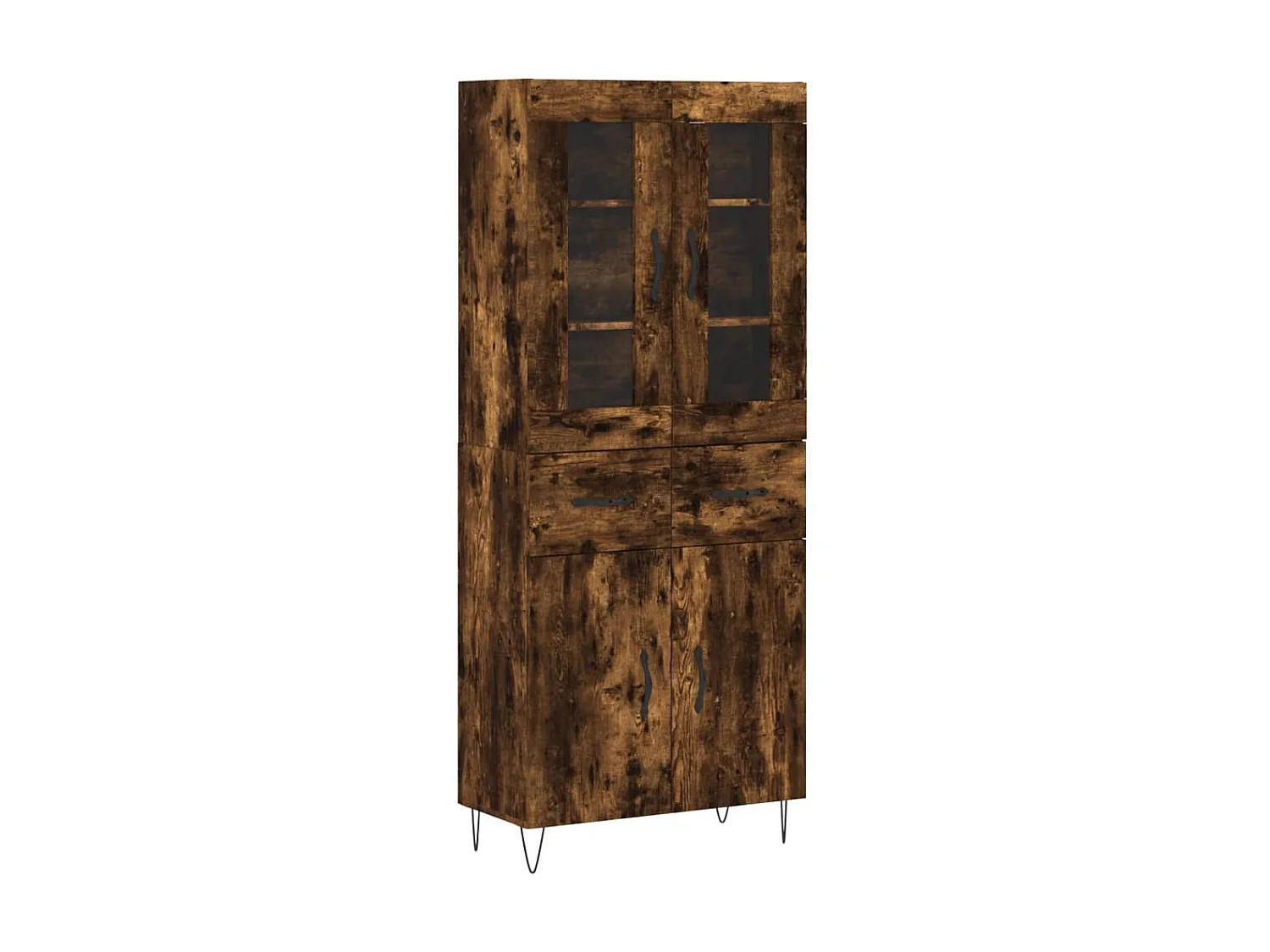 Buffet haut Chêne fumé 69,5x34x180 cm Bois d'ingénierie QWE78431