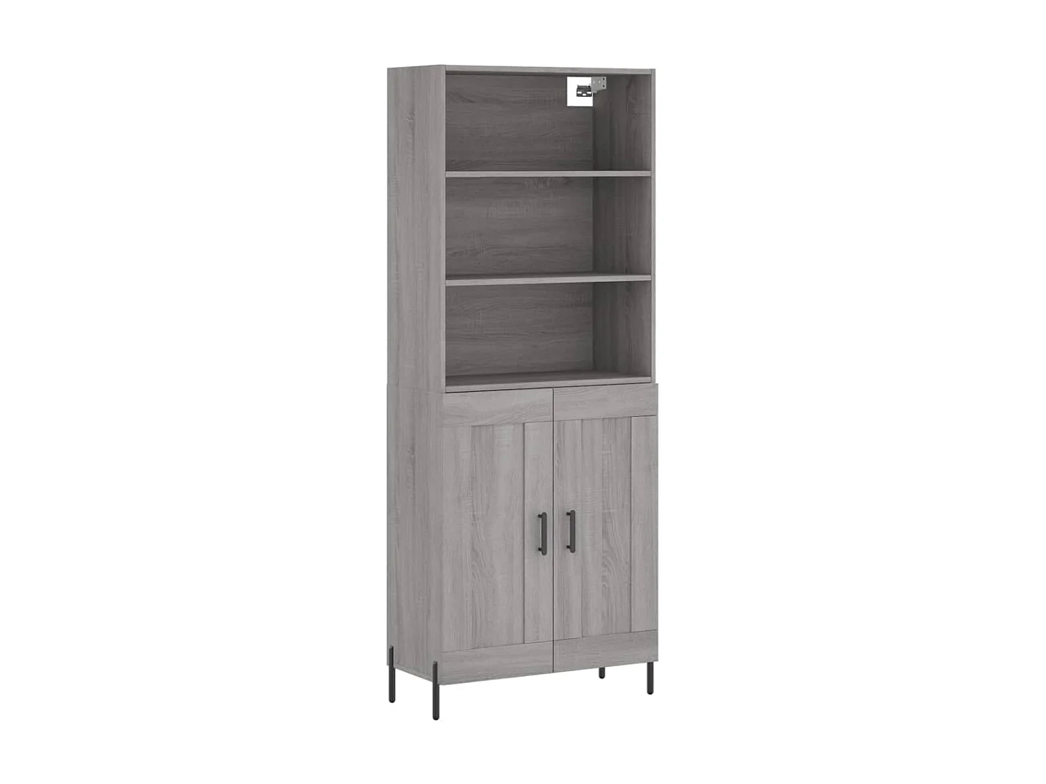 Hoge kast 69,5x34x180 cm bewerkt hout grijs sonoma eikenkleurig NL304625