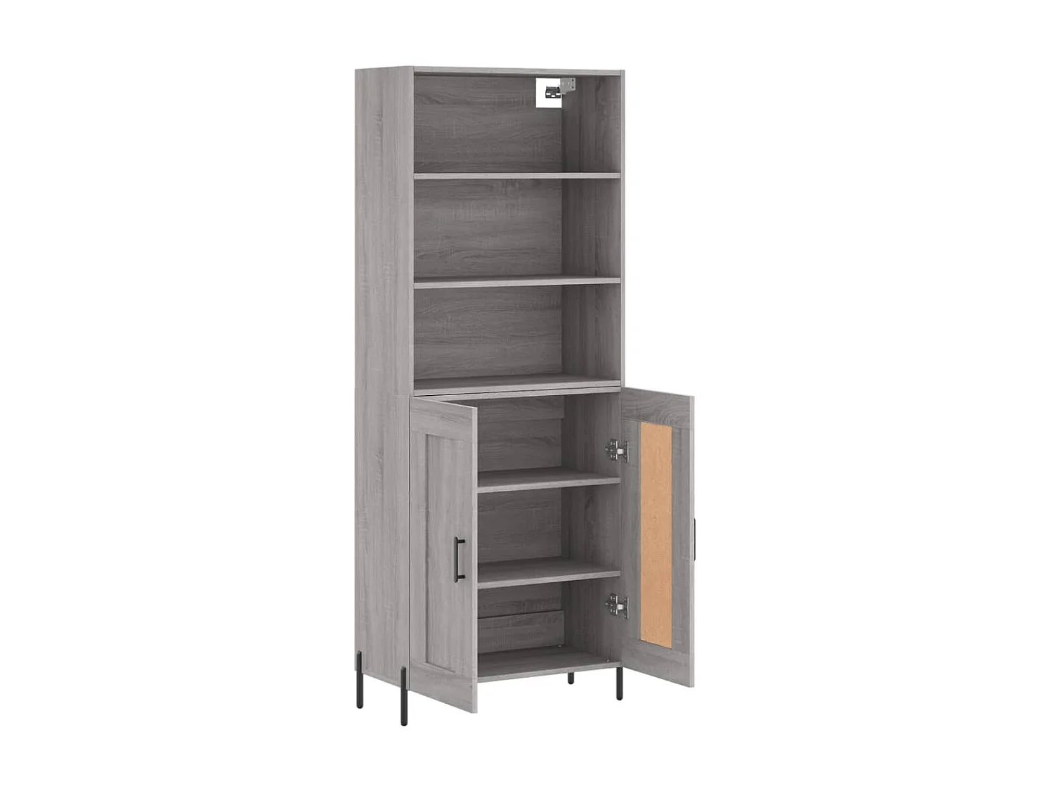 Hoge kast 69,5x34x180 cm bewerkt hout grijs sonoma eikenkleurig NL304625
