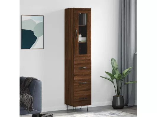 Kauf Unique Highboard,Kommode Braun Eichen-Optik 34,5x34x180 cm Holzwerkstoff -gkd281912