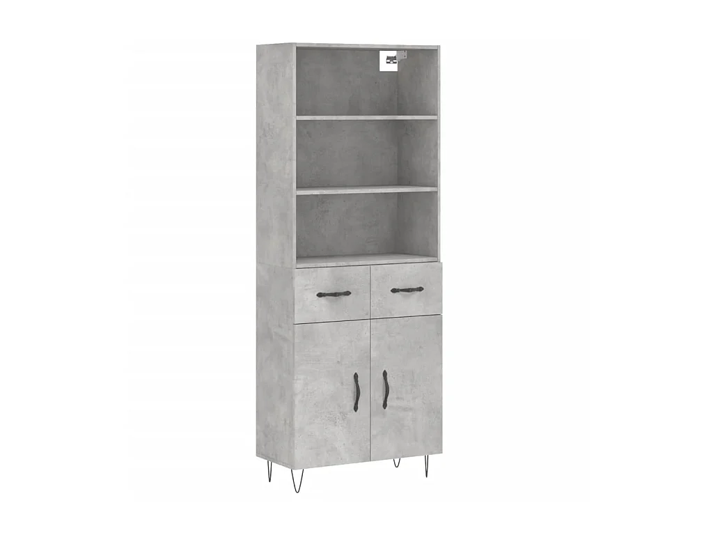 Highboard,Kommode Betongrau 69,5x34x180 cm Holzwerkstoff -gkd523034