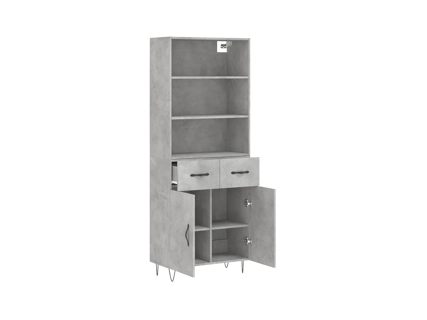 Highboard,Kommode Betongrau 69,5x34x180 cm Holzwerkstoff -gkd523034