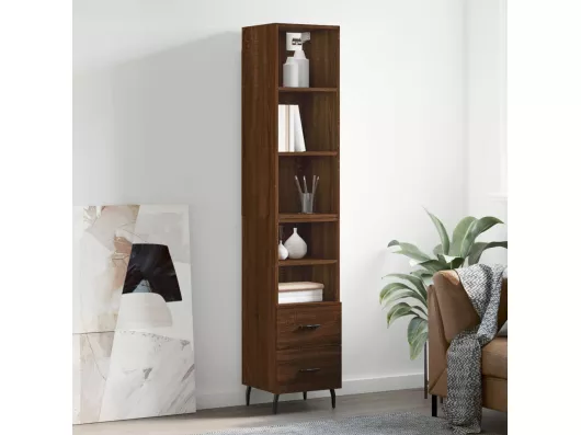 Kauf Unique Highboard,Kommode Braun Eichen-Optik 34,5x34x180 cm Holzwerkstoff -gkd839280